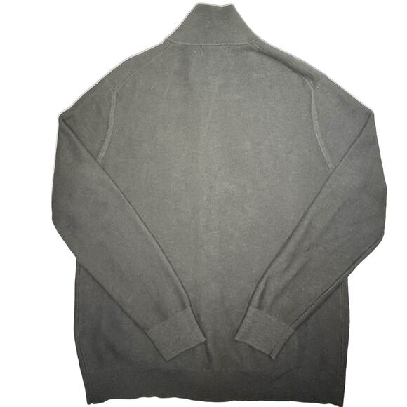 Banana Republic Cardigan Sweater Mens Sz XL Cotton Slub Black Pockets Mock Neck - Picture 2 of 6